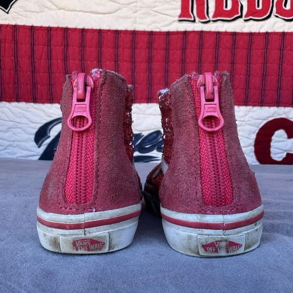 Size 8.5c - Vans Toddler Infant Baby High Top SK8-Hi Micro Sequins Zip Shoes - Picture 5 of 9